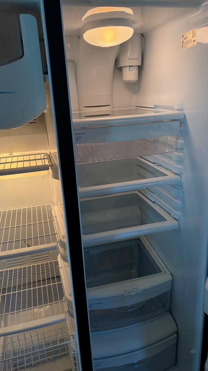 Deep cleaned refrigerator interior