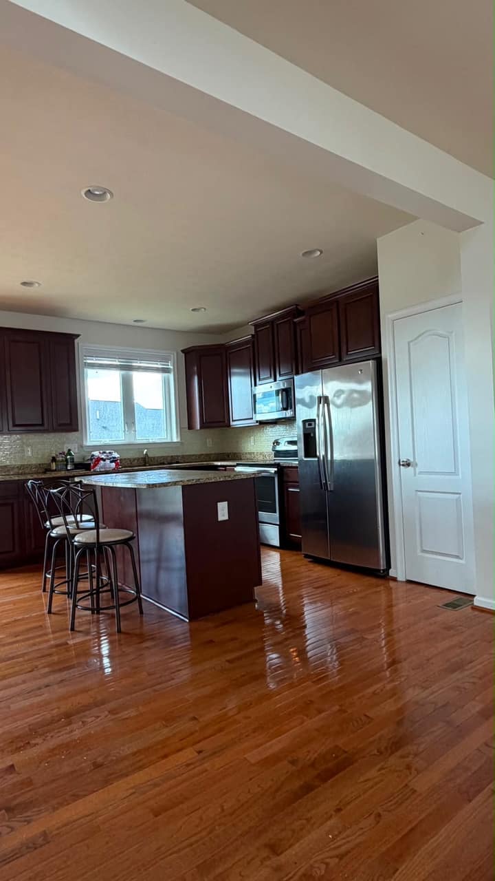 Professionally cleaned kitchen floor